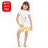 Girls summer pajama set Rise & Shine t-shirt + Pastel Yellow shorts